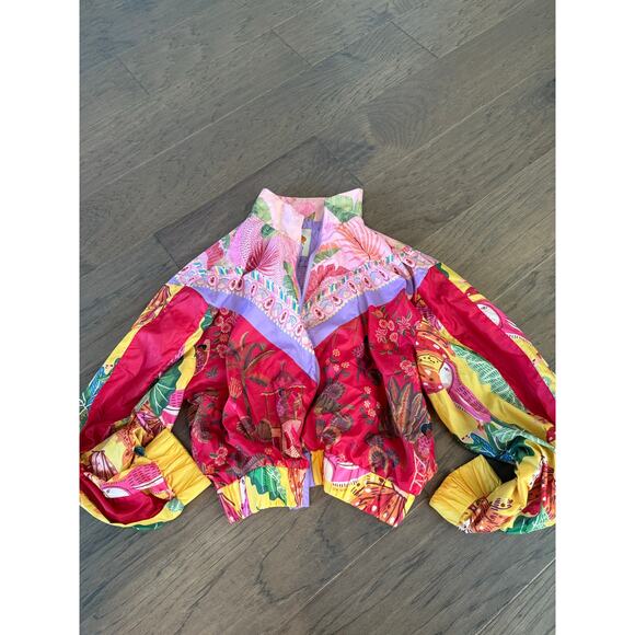 NWOT Farm Rio Mixed Scarves Lightweight Windbreaker Jacket - Picture 2 of 4